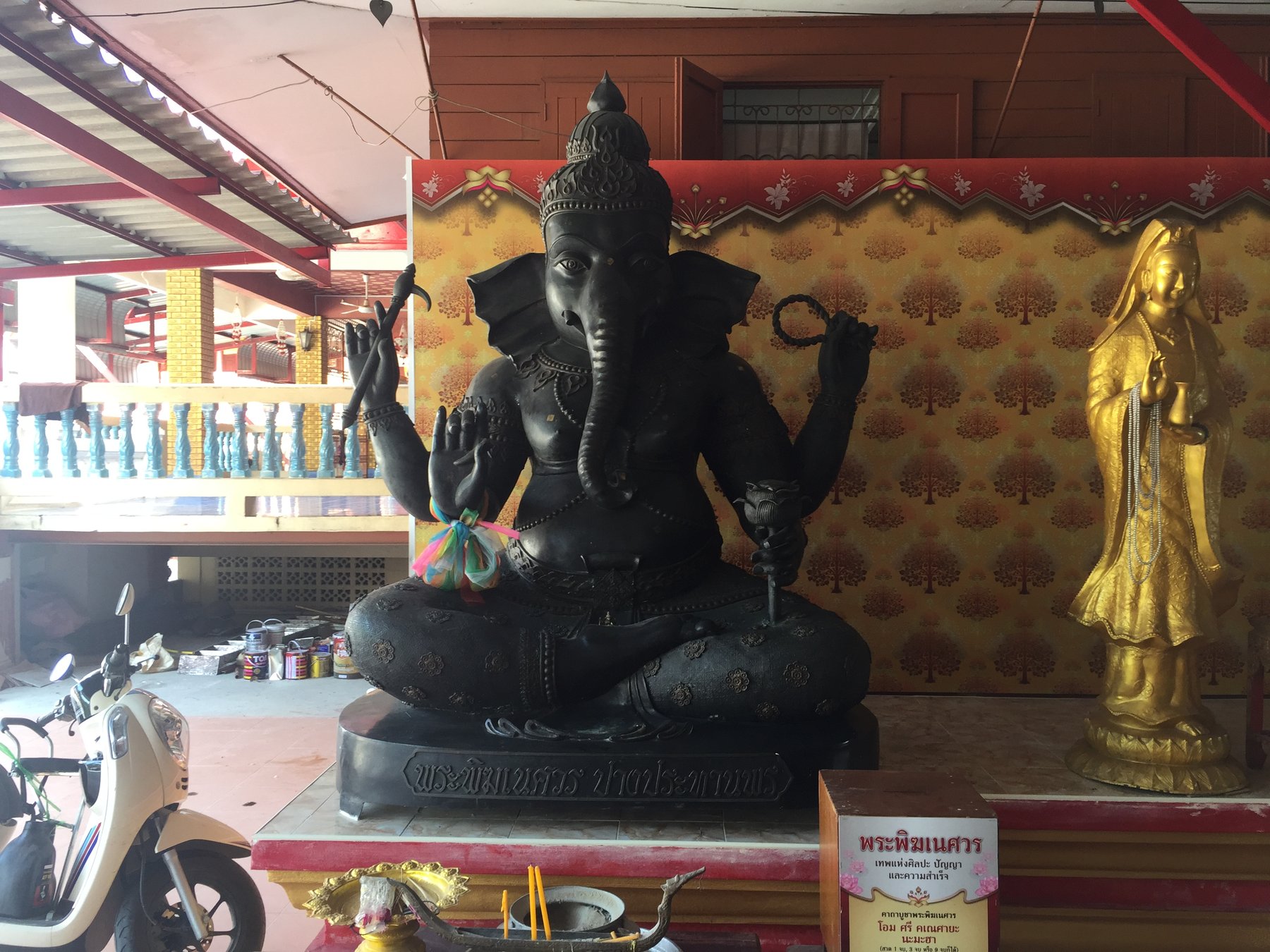Bangkok — A colourful shrine and temple detail during our first days in the capital.